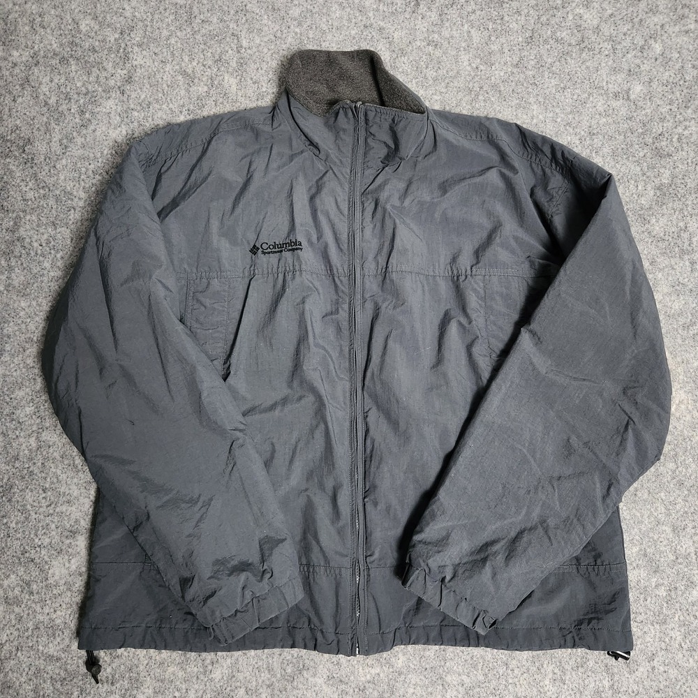 Columbia Sportswear Interchange Core Jacket Men XL Tall Gray Fleece Lined Hiking